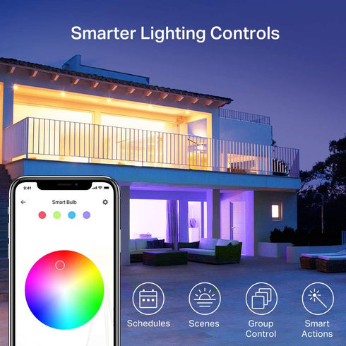 Kasa Smart Light Bulbs, Full Color Changing Dimmable Smart WiFi Bulbs Compatible with Alexa and Google Home, A19, 9W 800 Lumens,2.4Ghz only, No Hu...