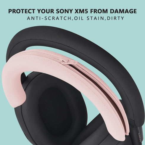 Silicone Case for Sony WH-1000XM5, Sony xm5 Wireless Headphones Protective case Cover (Pink 1)...