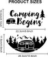 12pcs Camping Welcome Stencils for Painting On Wood 12" Half Round Stencils Forest Mountain Nature Stencil with Paint Brush Camp Life Go Fishing T...