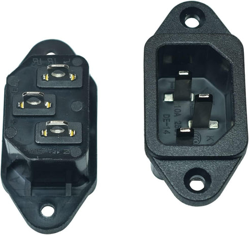 Screw Mount 3 Pins IEC320 C14 Inlet Power Plug Socket ,15A 250VAC Power Connector Socket ?Pack of 2?...