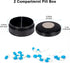 2 Compartment Metal Pill Box - Waterproof Aluminium Travel Pill Case Daily Purse Pocket Medicine Container, Portable Pill Organizer Holder for Med...