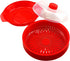 Microwave Steamer for Vegetables, Fish, Poultry & Rice – BPA-Free Healthy Oil-Free Cooking Container – Red – Dishwasher & Freezer Safe...