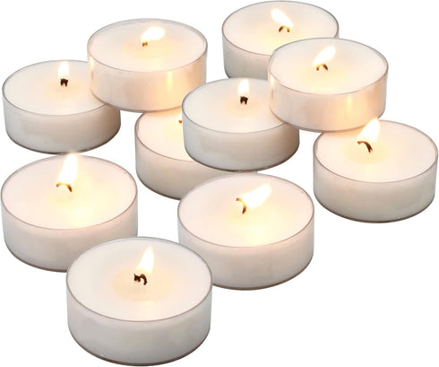 Stonebriar 20 Count Unscented Mega Oversized Clear Cup White Tea Light Candles with 9 Hour Burn Time...
