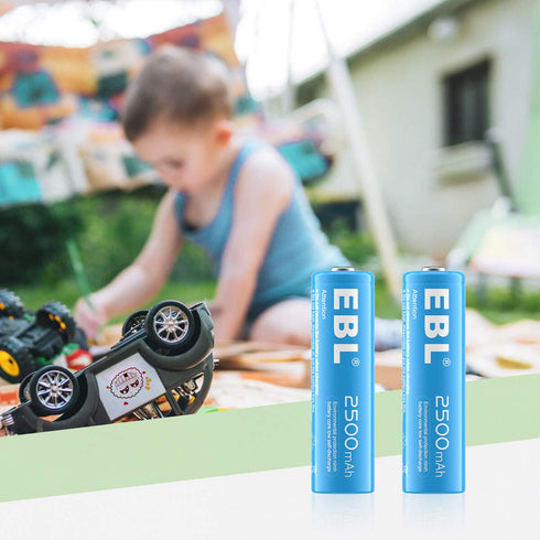 EBL AA Rechargeable Batteries 2500mAh (10 Pack - 5 Colors in One Box) Pre-Charged 1.2V NiMH Double A Battery...