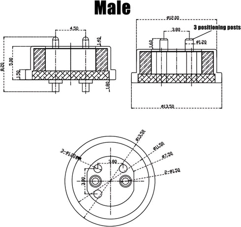 1Pair 1Pin/2Pin/3Pin/4Pin/5Pin Round Magnetic Pogo Pin Connector,12V 3A DC Power Male+Female Socket Charge Spring Loaded Magnet Pogo Pin Connector...