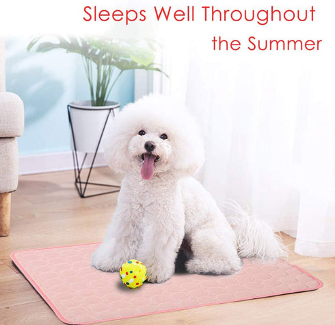 Pet Cooling Mat for Dog Cat Washable Cooling Pad, Reusable Ice Silk Dog Self Cooling Mat, Pet Sleeping Pad Blanket for Pet Beds Kennels Couches So...