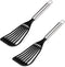 2pcs -Tenta Kitchen Nonstick cookware Thin Slotted Egg Spatula Turner Flexible Nylon Metal Fish Spatula, Wide Blade Lightweight Heat Resistant wit...