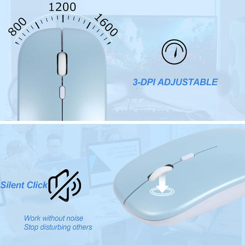 Bluetooth Keyboard and Mouse Combo?Rechargeable keyboard mouse combo?Ultra-Slim Portable Compact Wireless Mouse Keyboard Set for iPad/iPad Pro/iPa...
