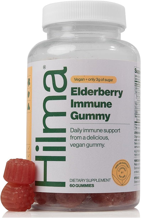 Hilma Elderberry Gummies Formulated with Vitamin C & Zinc, Natural, Vegan, Clinically Proven Ingredients, Immune Support Supplement Plus Antioxida...