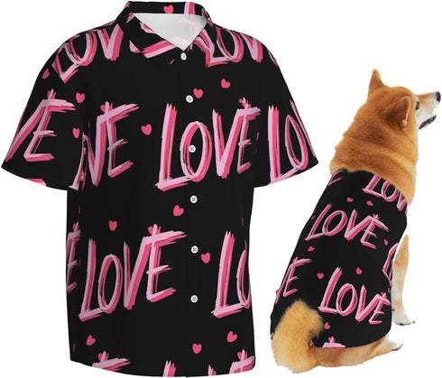 Hawaii Dog Shirt, Dog Owner Matching Clothes, Pet Summer T-Shirts Floral Breathable Cool Clothes Hawaiian Shirts for Dog Cats Owner and Pet Shirts...