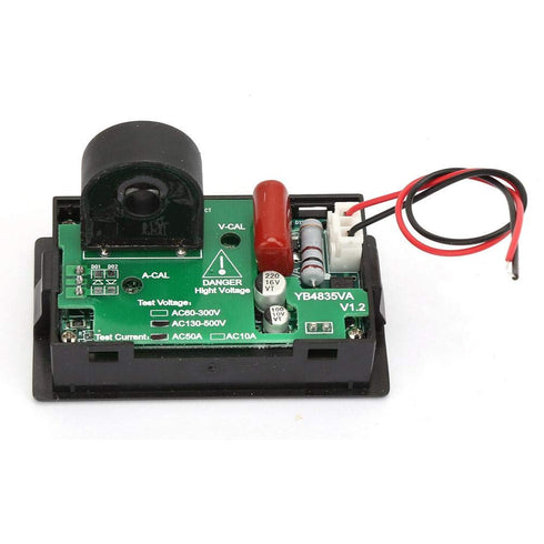 Fafeicy Digital Display AC Voltmeter,YB4835VA AC 500V/50A LED Ampere Meter Voltmeter, 2 Times per Second, Multimeter...