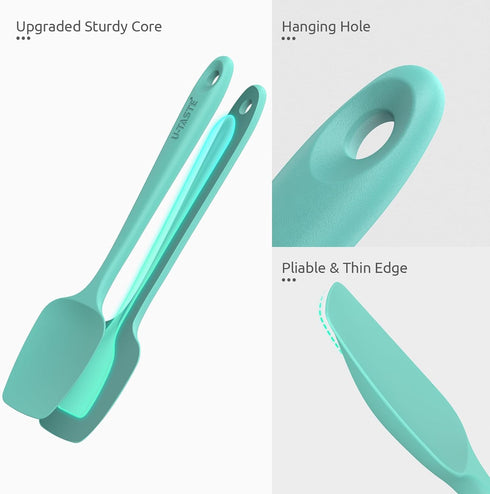 U-Taste Silicone Spoon Spatula Set: 600ºF Heat Resistant Food Grade Flexible Rubber Spoonula, Nonstick Cooking Mixing Scooping Kitchen Baking Scra...