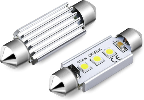 Alla Lighting 41mm/42mm 578 211-2 212-2 LED Festoon Bulbs, 6000K Xenon White CAN-Bus Interior Dome, Map, Trunk, Step Courtesy Lights Lamps...