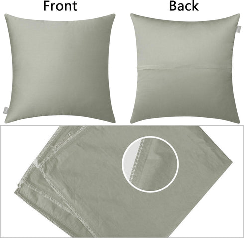 Thmyo 4-Pack 100% Cotton Comfortable Solid Decorative Throw Pillow Case Square Cushion Cover Pillowcase Sublimation Blank Pillow Covers DIY Throw ...