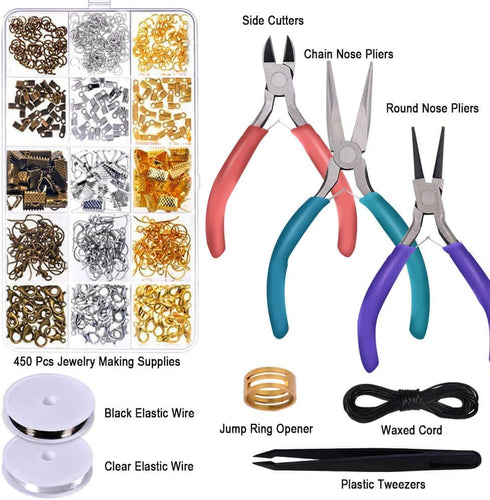 Anezus Jewelry Repair Kit with Jewelry Pliers, Jewelry Making Tools, Beading String and Jewelry Making Supplies for Jewelry Repair, Jewelry Making...