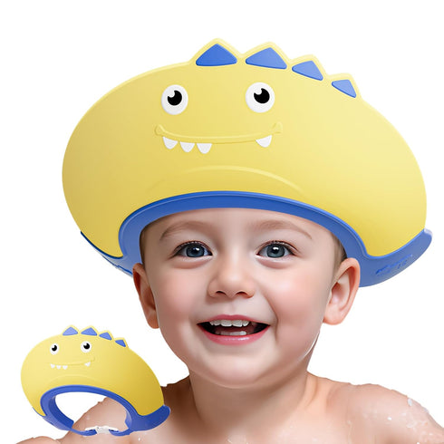 Baby Shower Cap Shield for Kids Bath Visor for Toddlers Shampoo Bath Bathing Hat Silicone Adjustable Visor Hat for Eye and Ear Protection for 1-9 ...
