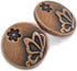 Bezelry 10 Pieces Butterfly and Flower Metal Shank Buttons. 20mm (3/4 inch) (Antique Copper)...