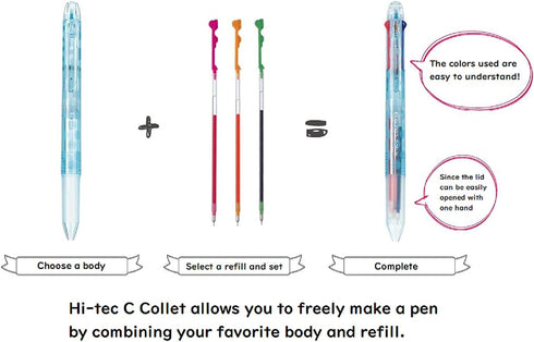 Pilot Hi-Tec-C Coleto Gel Ink Pen 0.4mm 3-In-1 Transparent Body 2 Packs & 6 Fluorescent Color Refill Set With Original Stylus Ballpoint Touch Pen....