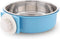 Crate Dog Bowl Removable Stainless Steel Water Food Feeder Bowls Cage Coop Cup for Cat Puppy Bird Pets (Large, Blue)...