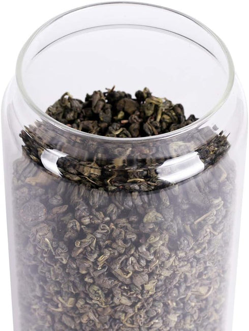 LEAVES AND TREES Y Glass Tea Canister, 25 FL OZ/ 750ml Bulk Food Storage Jar with Airtight Acacia Lid, Glass Food Container for Loose Leaf Tea, Co...