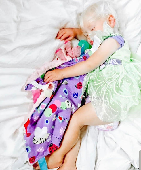 Lovey Sensory Tag Toy Garden Flowers Butterflies Blanket...
