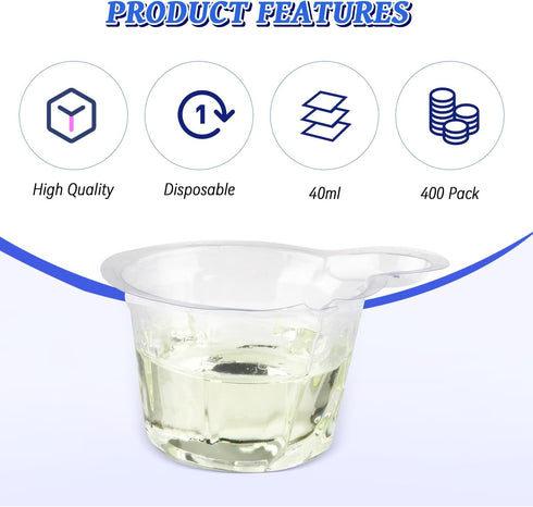 400Pcs 40ml Epoxy Resin Mixing Cups,Disposable Plastic Glue Dispensing Cup,Clear Resin Mixing Stirring Cup,Jewelry Making Tools,Craft Accessories ...