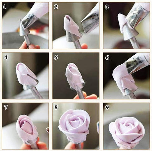 Cake Flower Nail Lifters Set - Stainless-Steel Baking Tools,6 Pcs,Icing Flowers Decoration...