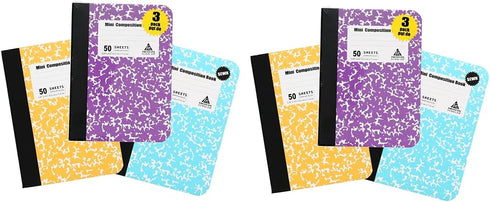 Mini Composition Notebook Set - 6 Small Books - 4.5 x 3.25 Inches...