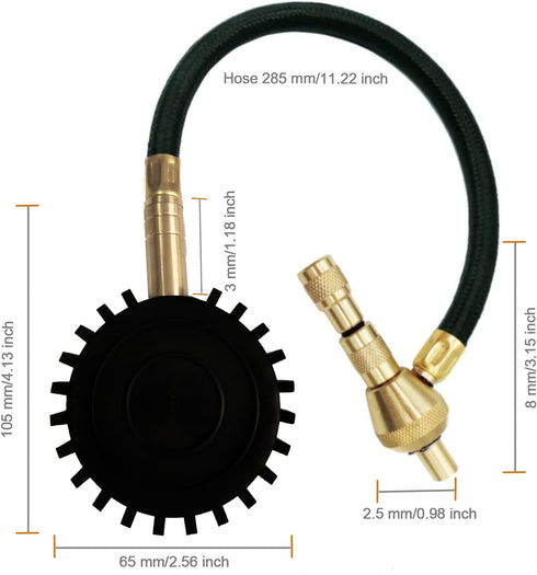 2 in 1 Professional Rapid Air Down Tire Deflator Pressure Gauge 75Psi?Rapid Air Down Offroad Kit with Special Chuck for 4X4 Large Offroad Tires on...