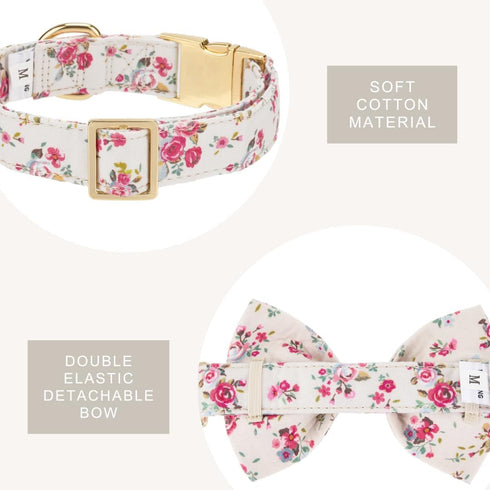 Adjustable Pet Bow Tie and Dog Collar for Small Medium Large Dogs, Puppy Collar with Bowtie, Cute Bow and Dog Collars - Comfortable, Soft, and Dur...