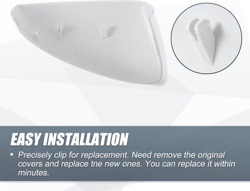 X AUTOHAUX Car Rear View Left Driver Side Mirror Cover Cap Replacement White for Mazda CX-30 2020-2023 Mirror Guard Covers Exterior Decoration Tri...