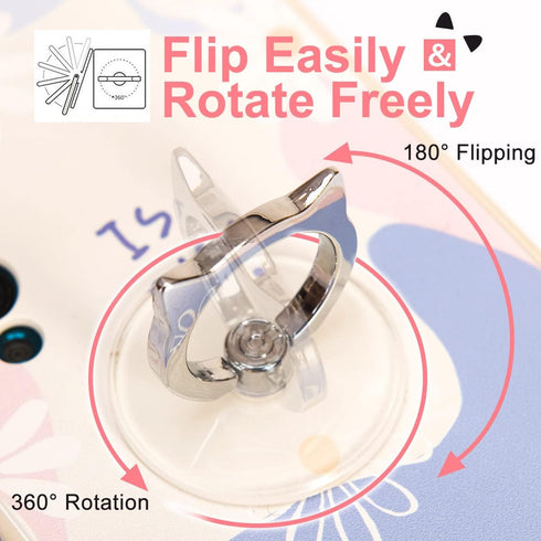 Cat Phone Ring Holder - EI Sonador Clear Cell Phone Ring Holder Transparent Stand Finger Grip (2 Silver Cat)...