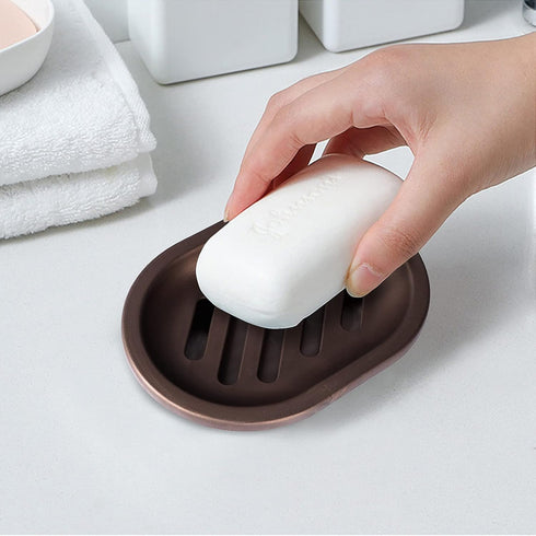 Topsky 2 Pcs Soap Dish for Shower, Double Layer Draining Soap Box with Drip Tray, Plastic - Bronze...