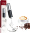Milk frother for coffee, lattes,whisk drink mixer, Mini foamer for cappuccino, Frappe, Matcha, Hot Chocolate. Battery operated stainless foam make...
