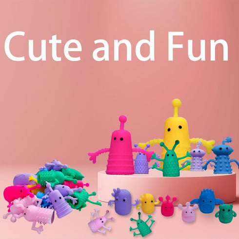 36 Pcs Finger Puppets Toys,Colorful Funny Monster Stretchy Finger Puppets,Cute Soft Rubber Finger Doll Toys for Children Kids Gifts Rewards,Party ...