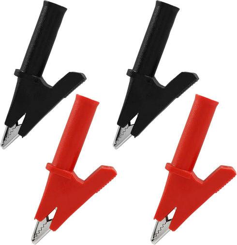4pcs Insulated Alligator Clips, Heavy Duty Alligator Clamps, 30A Nickel Plated Copper Alligator Clips Electrical Testing, 4mm Standard Banana Plug...