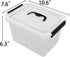 Kekow 6 L Clear Storage Box, Plastic Storage Latch Box with Black Handle, 4-Pack...