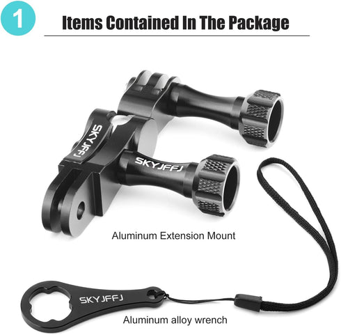Aluminum Ball gopro Handlebar Mount, 360 Rotation and Lock Any Direction, Shock-Resistant, Compatible with Gopro Hero 8 9 10 11 12, Max, DJI OSMO ...
