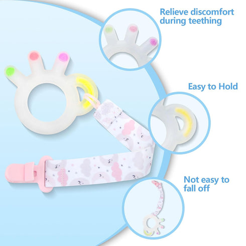 Silicone Baby Teether Toys Coolrunner Baby Teething Toys for 3-12 Months, BPA Free Teething Relief Baby Chew Toys, Sensory Teething Teether Toys f...