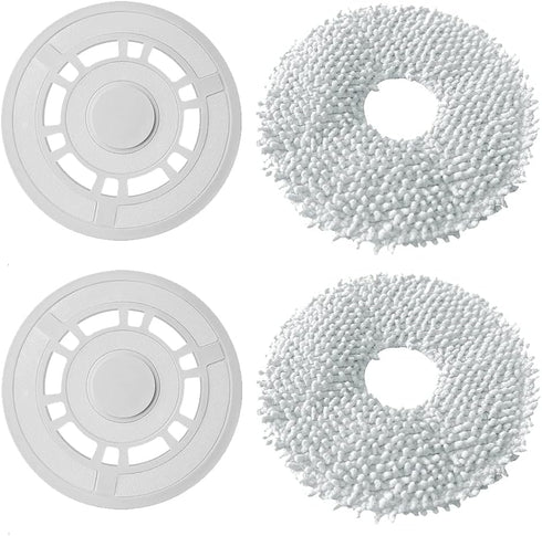Vacuum Cleaner Mop Pads Cloth,Replacement Parts Cleaner Mop Pads Cloth Mop Holder for Dreametech S10/S10PRO Robot Vacuum Cleaner (4)...
