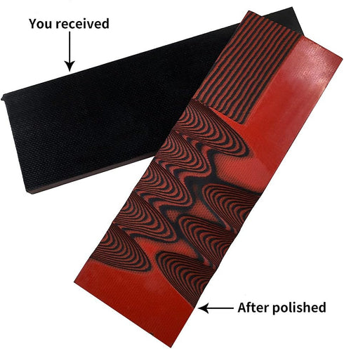 Cool Hand 2 pcs G10 Knife Handle Scales Slabs Custom DIY Tool Material for Knives Making Blanks Blades, Red/Black, KHM-G10-6...