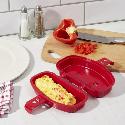 Home Basics Microwave Egg Cooker | 2 Inserts | Cook an Omelette or Individual Egg...