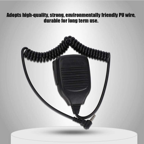 Handheld Speaker Mic,3.5mm Walkie Talkie Shoulder Speaker Microphone with PU Wire for/Yaesu,TwoWay Radio Mic Speaker for Police,Security Personnel...