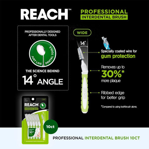 Reach Interdental Brush Cleaners 6-Pack, Wide, 60 Count, Sensitive Gum Protection, Plaque Remover, Brushes Between Teeth & Braces, Dental Toothbru...