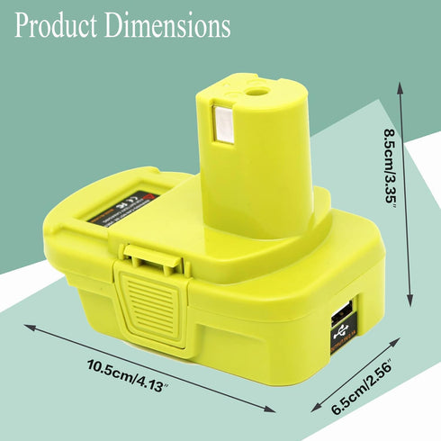 Battery Adapter for Dewalt to Ryobi Battery Adapter, Convert Dewalt 20V Llithium Battery DCB205 DCB207 to Ryobi 18V One+Battery P107 P108, with 5V...