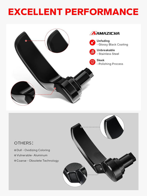 Amazicha Saddlebag Latch Kit Stainless Steel Saddle Bag Lifter Gloss Black fit for Harley Davidson Touring Street Glide Electra Glide Road King Ro...