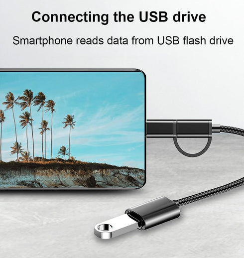 2-in-1 USB C/Micro to USB OTG Adapter, USB to Android Adapter Cable, Compatible with MacBook Pro Android Google Samsung Galaxy S21 S22 S23 Note 20...