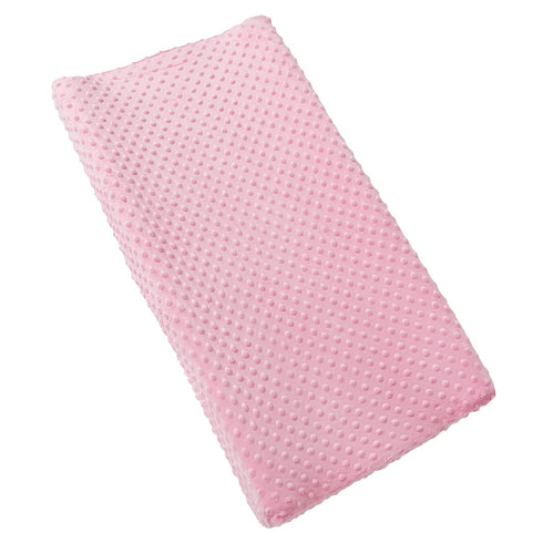 Solid Changing Table Pad Cover Cradle Sheet, Fits 32"/34''x16" Contoured Diaper Changing Pad, Ultra Soft Cozy Dots Plush Changing Table Covers, Br...