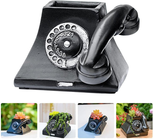 Yardwe 1pc Plant Pot Animal Succulent Planter Pots Telephone Shaper Flowerpot Retro Flower Pot Modern Cute Flower Pots Vintage Flower Pot Garden F...