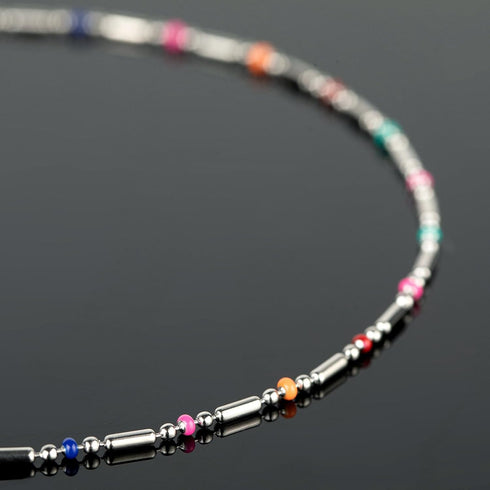 UMAOKANG 13 Feet Stainless Steel Chain for Jewelry Making Colorful Enamel Beaded Ball Chain Handmade Craft Chain Roll...